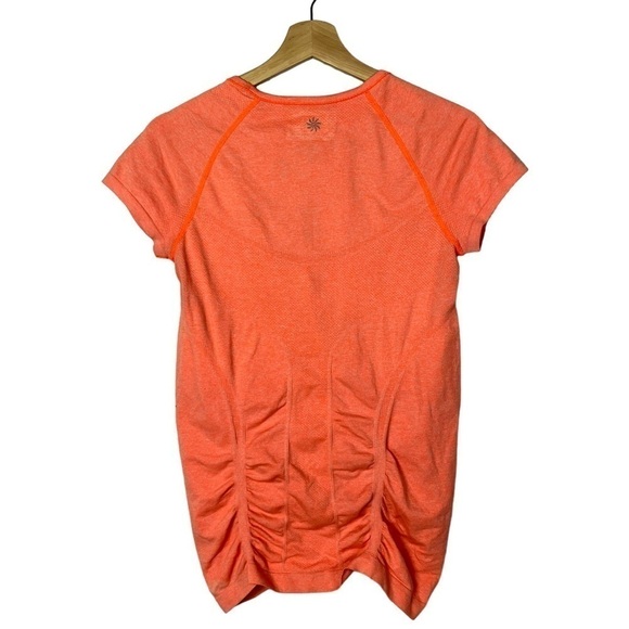 Athleta Fastest Track Ember Neon Orange Short Sleeve Athletic Top M - Picture 3 of 5
